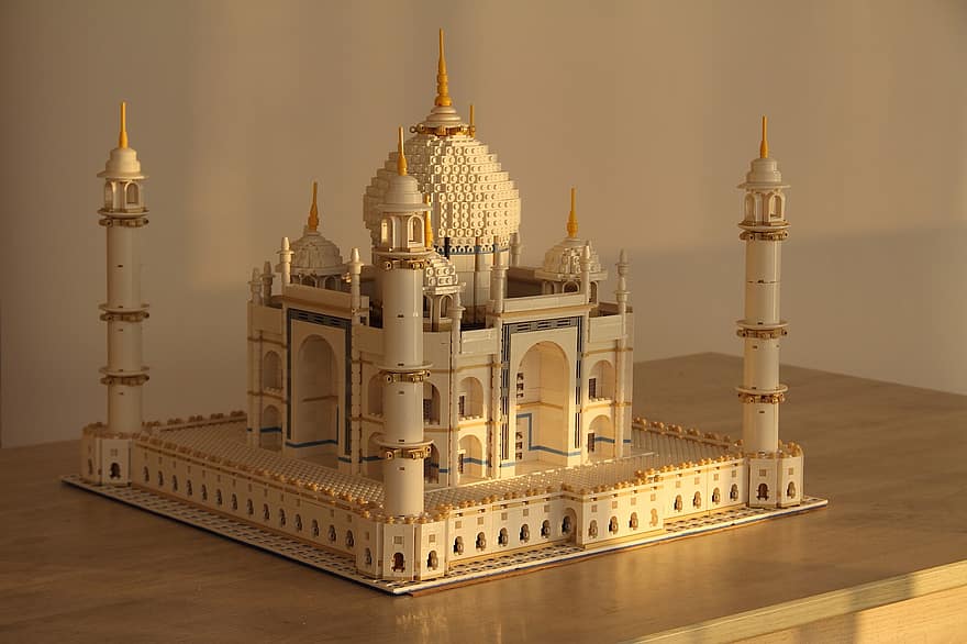 Taj Mahal, Lego, modelo, réplica, escultura, edificio, tumba, arquitectura, agra, religión, lugar famoso