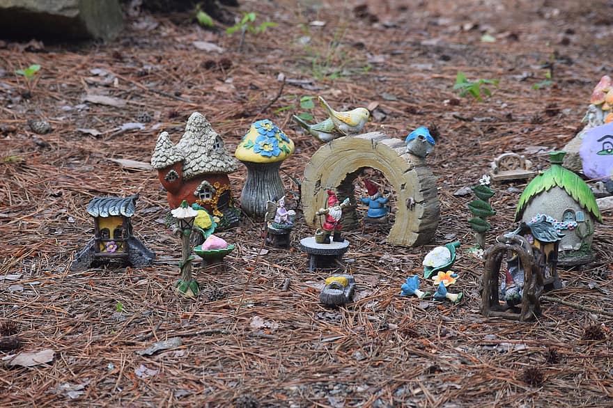 gnomes, δασάκι, μικρό, χαριτωμένος, μανιτάρι, ποντίκι, φύση, δάσος, γλυκός, περίεργος, θετικός
