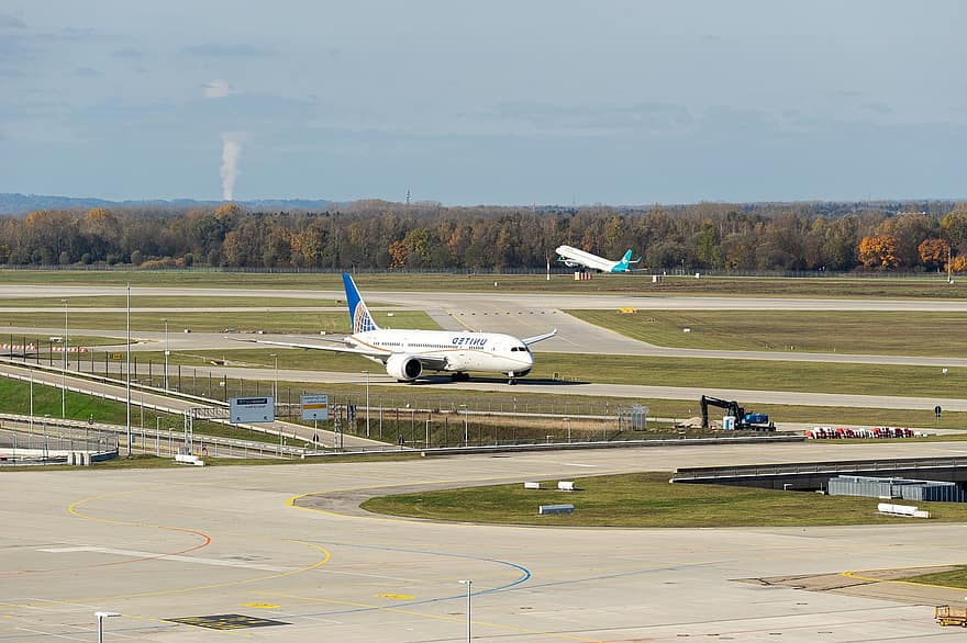 aéroport, avion, aviation, avion de passagers, Compagnie aérienne, trafic, tourisme, Voyage, transport, Munich