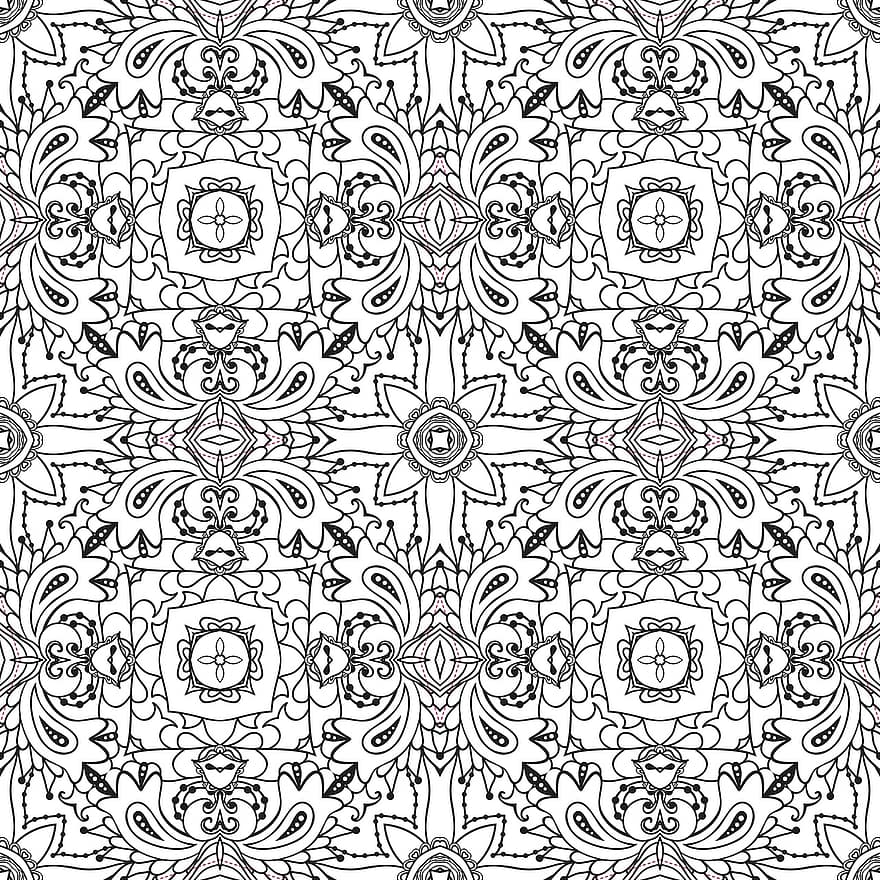 mandala, mønster, linjekunst, svart og hvit, grå kunst, grå mønster
