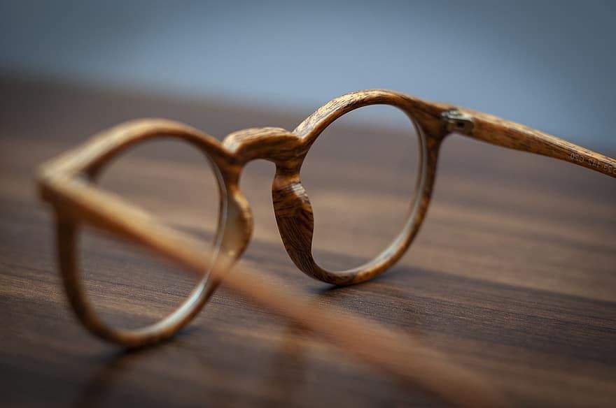kacamata, kacamata mata, bingkai, kayu, tekstur, coklat, vintage, tua, retro