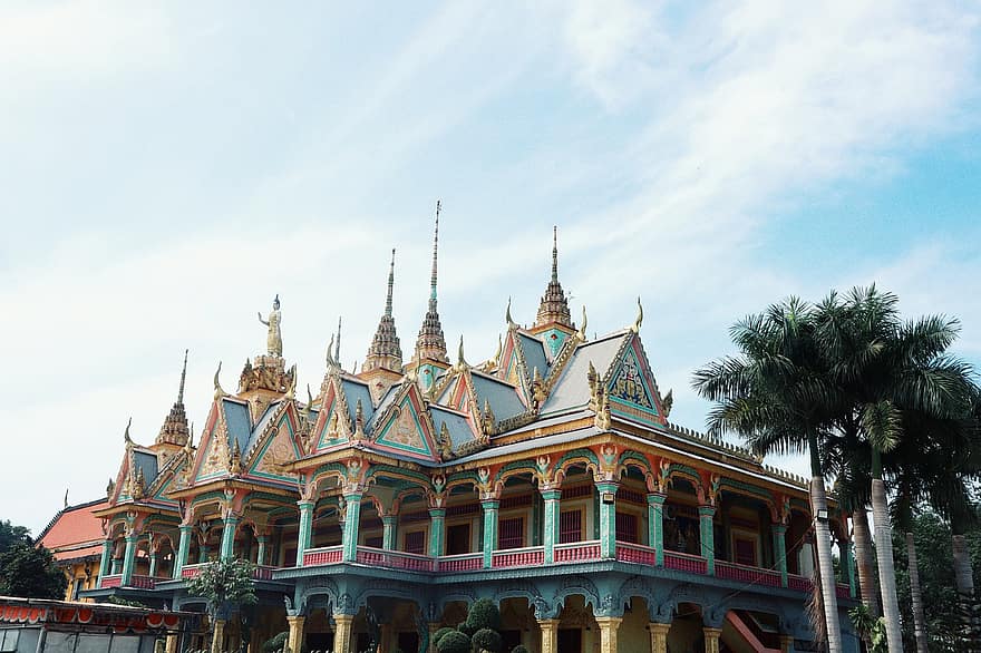 Somrong, pagoda, paesaggio, khmer, canone