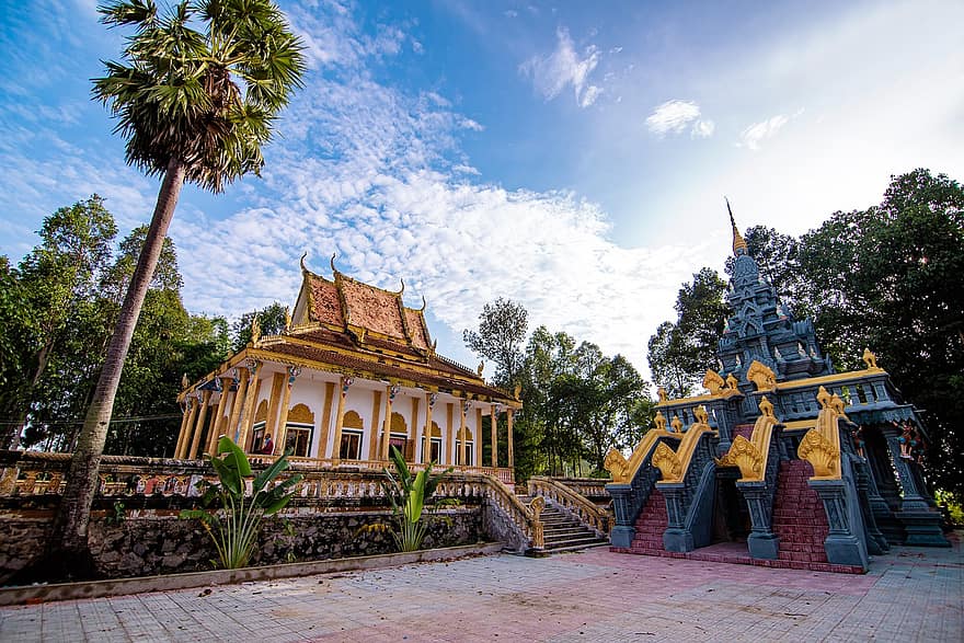 pagode, tempel, Boeddhisme, gebouwen, architectuur, boeddhistische tempel, religie, Zwervende Boeddha, Kaot, Tempel Khmer