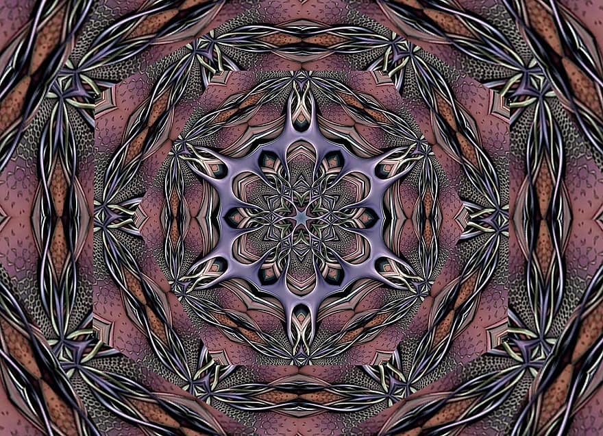 abstrakt, Hintergrund, Textur, Rosette, Mandala, Kaleidoskop, Bild, farbig