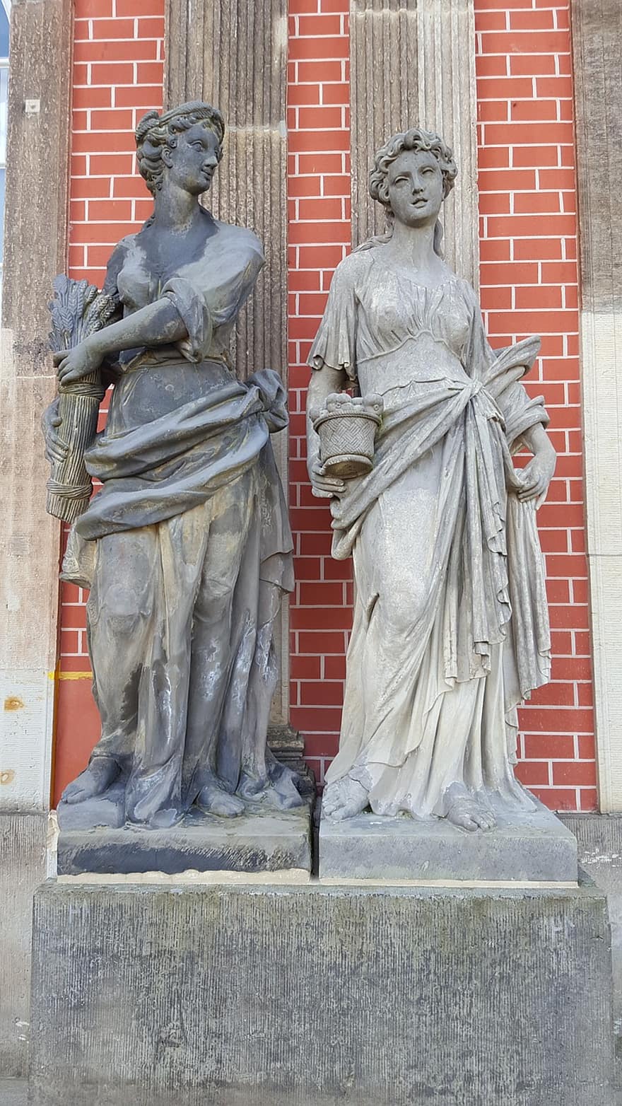 estatua, mujer, escultura, antiguo, alemán, hembra, cultura, clásico, historia