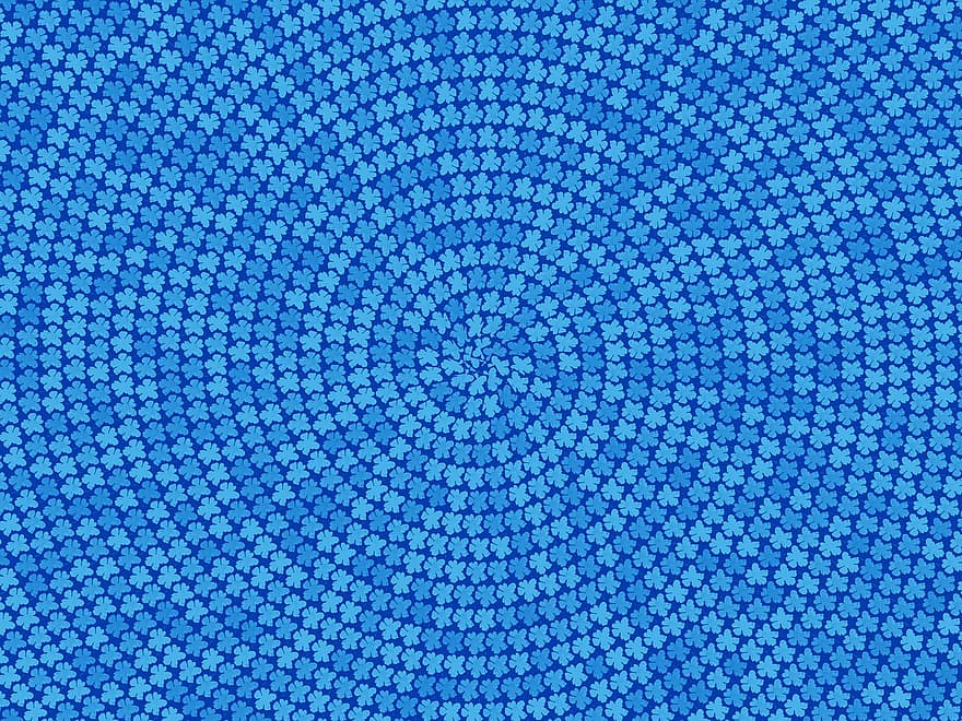 wallpaper biru, pola bunga, pola spiral, latar belakang biru, poster