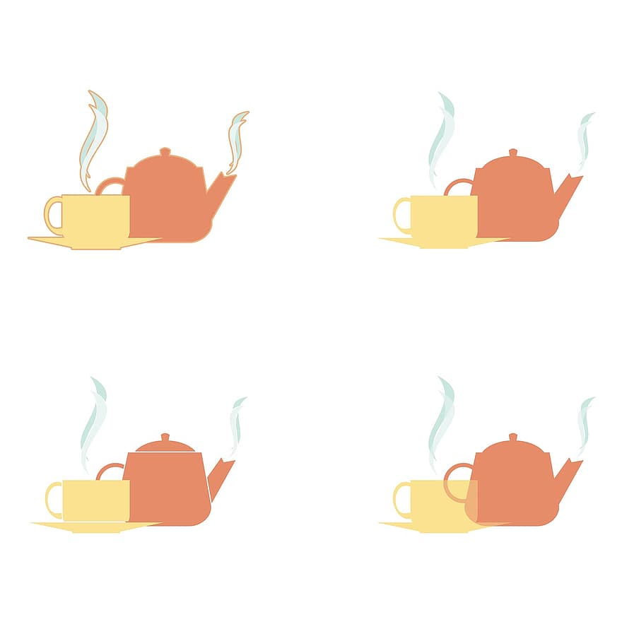 Tea, Tea Pot, Coffee, Coffee Pot, Kettle, Drink, Beverage, Cup, Teacup, China, Pottery