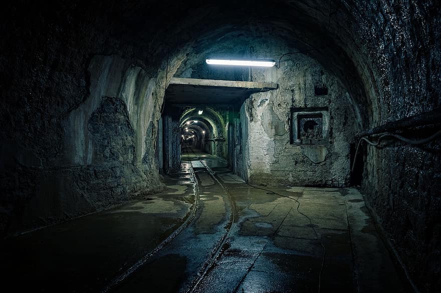 túnel, subterráneo, camino, oscuro, arquitectura, antiguo, escalofriante, adentro, sucio, pared, característica del edificio