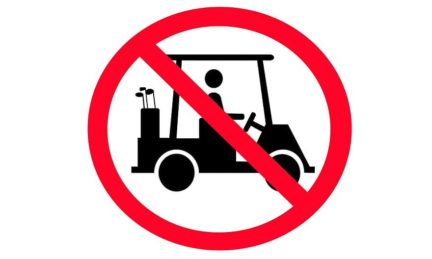 Stoppsymbol, verboten, Achtung, nicht erlaubt, Symbol, Vorsicht, Verbot, Clip Art, ausgeschnitten, Wagen, Golf