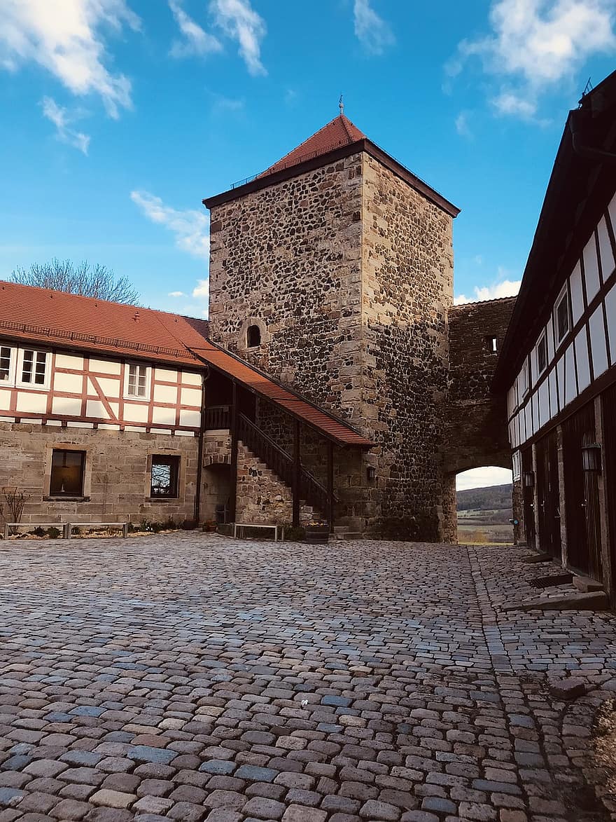 satul medieval, arhitectură, Fürsteneck, Germania, sat, arhitectura medievala, case cu semilunghi, istorie, vechi, loc faimos, culturi