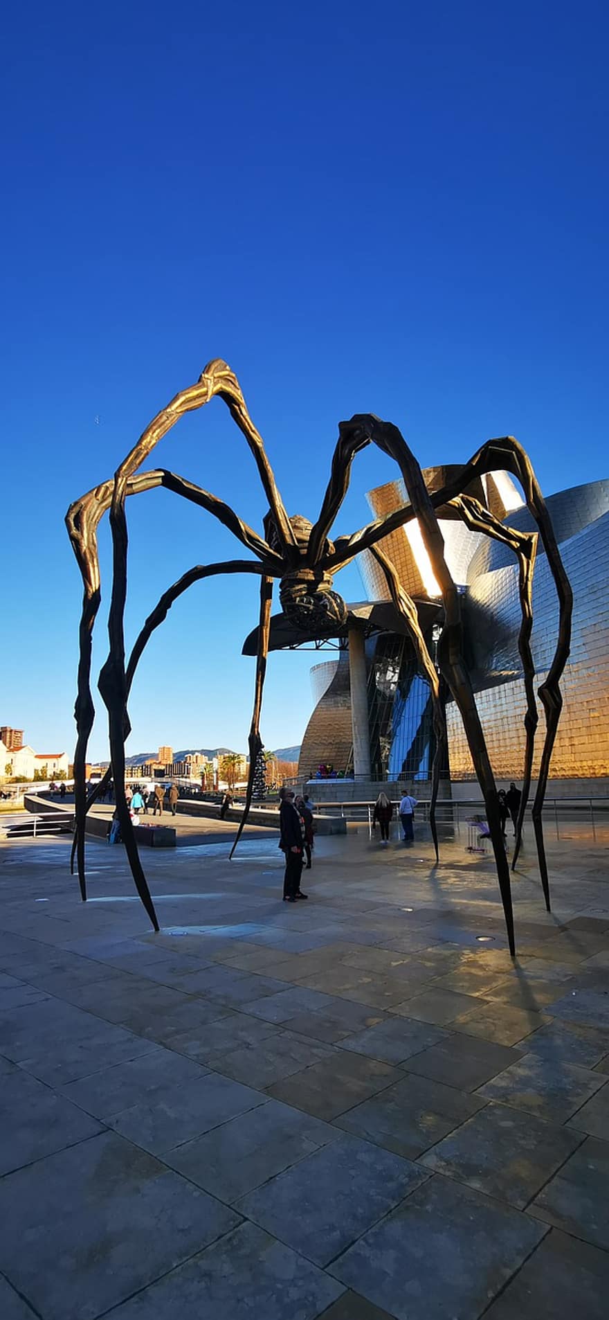 hämähäkki, museo, taide, Espanja, bilbao, miehet, auringonlasku, hämärä, kuuluisa paikka, sininen, arkkitehtuuri