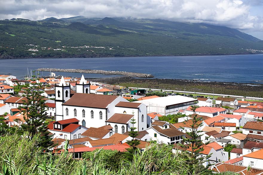 by, landskabet, landdistrikterne, udendørs, huse, Azorerne, pico island
