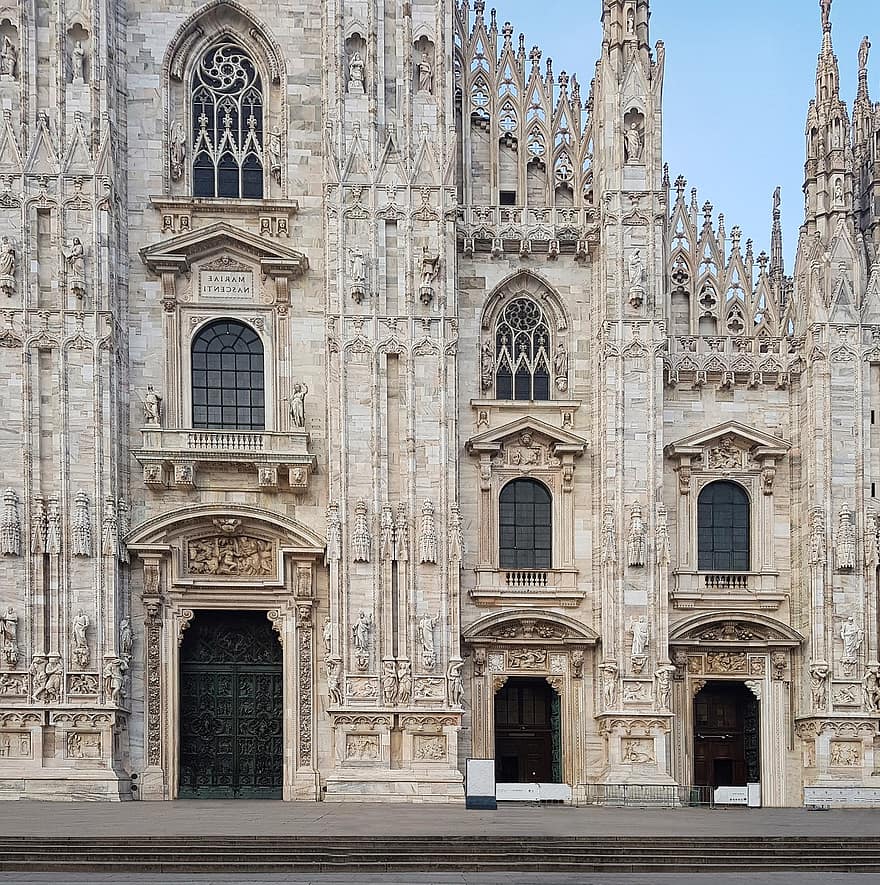 катедрала, пътуване, туризъм, исторически, туристическа атракция, Duomo, Миланската катедрала, архитектура, църква, изкуство