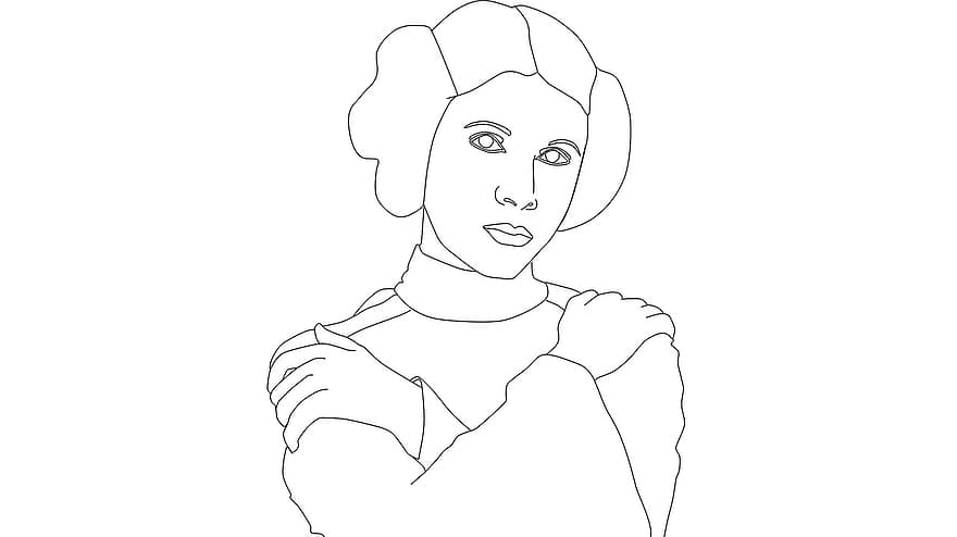 Putri Baca, Wanita Terkenal, ilustrasi, perang bintang, Carrie Fisher