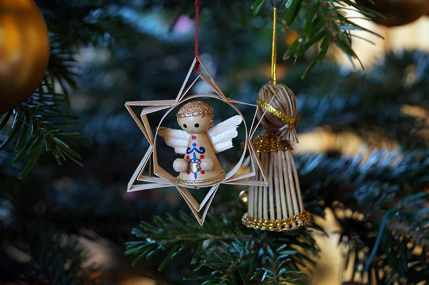 angelas, Kalėdos, Kalėdų eglutė, apdaila, ornamentas, šventė, sezoną
