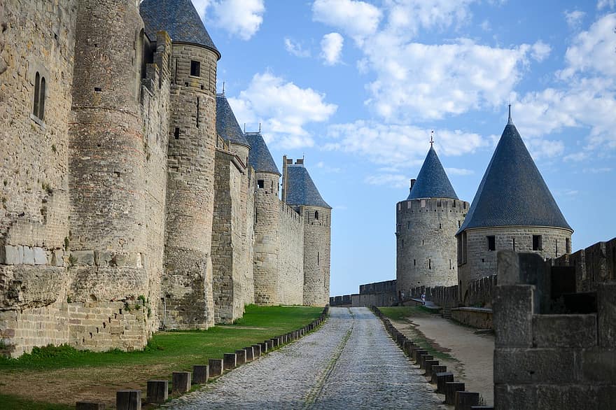zamek, Francja, wieże, architektura, historyczny