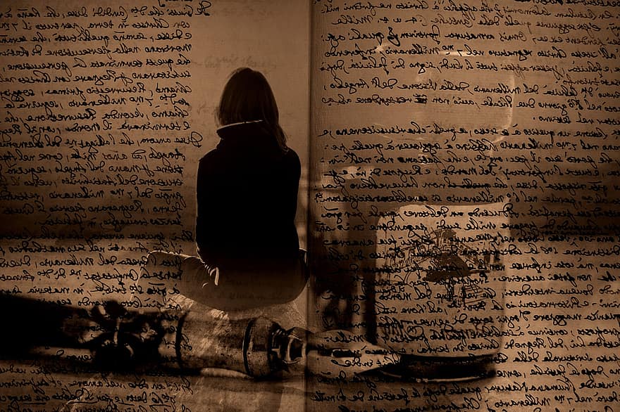kvinde, Vintage manuskript, gammelt papir, manuskript, gamle skrift, dokument, kalligrafi, brev, læring, herrer, uddannelse