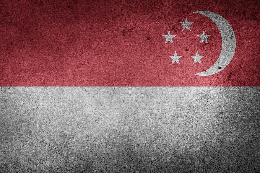 Singapour, drapeau, drapeau national, Asie