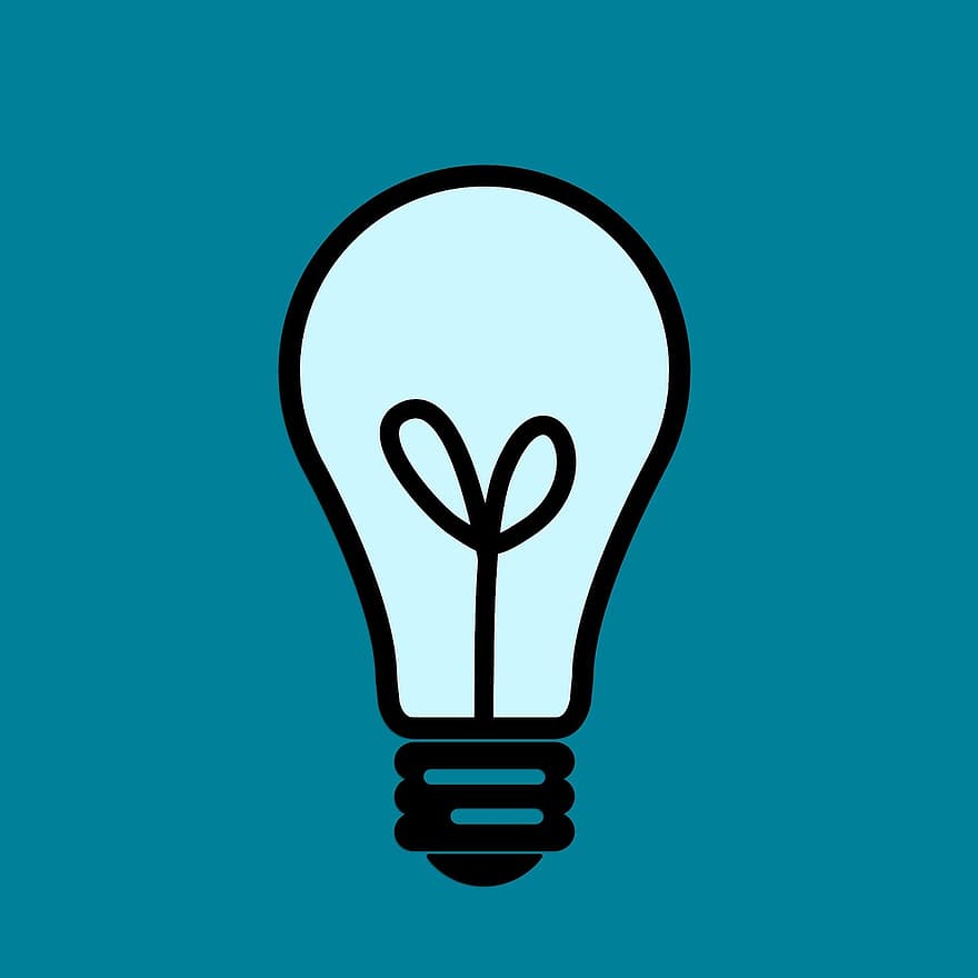 アイデア、ライトブルー、光、青、水色の背景、クリエイティブな、革新、電球、アイディア、アイデアコンセプト、輝く