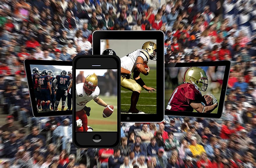 Football, American Football, Smartphone, Tablet, Monitor, Wlan, Reception, Viewers, Fan, Transmission, Life