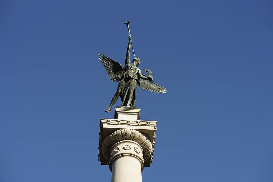Pomník Eliáše Lovejoye, socha anděla, Památník Lovejoy, památník, socha, alton, illinois