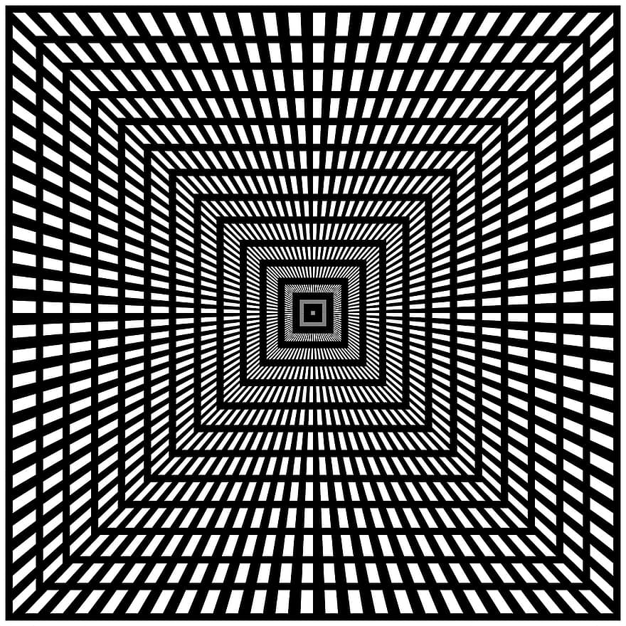 фокус, квадраты, оптическая иллюзия, фон, шаблон, геометрический рисунок