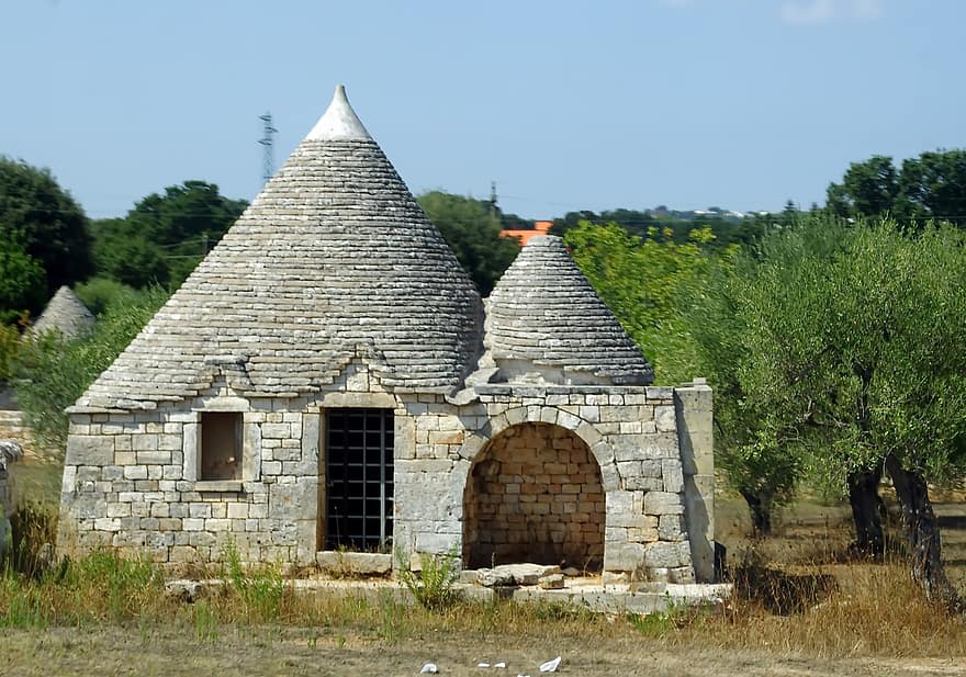 ev, cephe, meskenleri, trulli, Apulia, İtalya, pierre, çatı