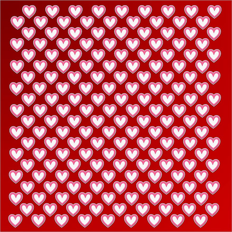 Valentijn, hart-, patroon, backdrop, achtergrond, behang, liefde, wit, roze, rood, bordeaux