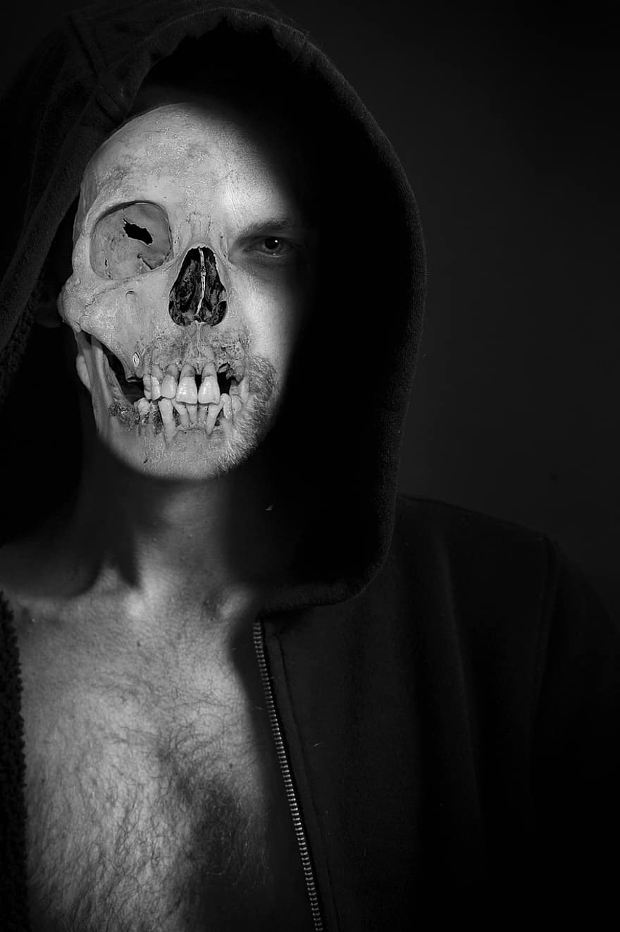 skalle, bones, skelett, ansikte, mask, fantasi, mystisk