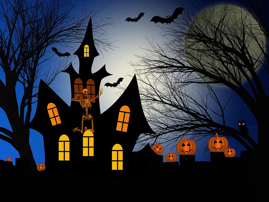 Halloween, fantezie, poveste, întuneric, noapte, înfiorător, groază, refrigerare