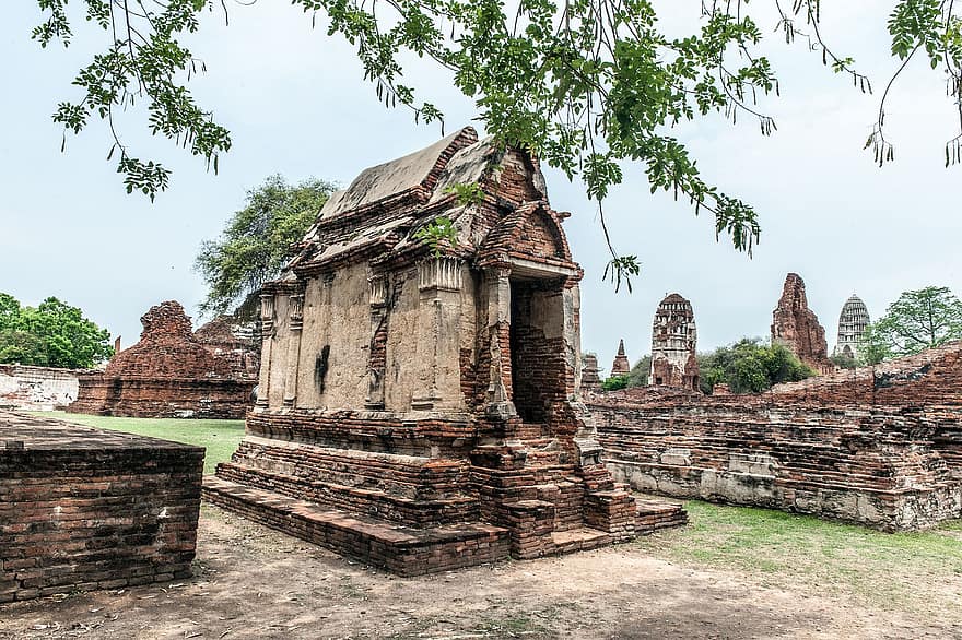 ruínas, templo, arquitetura, Buda, turismo, budismo