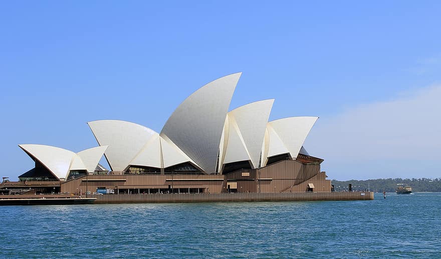 Operaház, kikötő, tájékozódási pont, épület, víz, Ausztrália