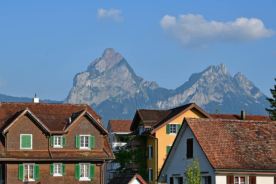 brunnen, Thụy sĩ, làng, các tòa nhà, những ngôi nhà, thị trấn