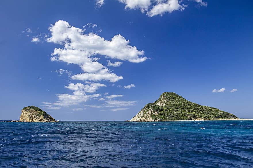 Sea, Beach, Ocean, Island, Zakynthos, Greece, Summer, Crete, Holidays, Vacations, Rock