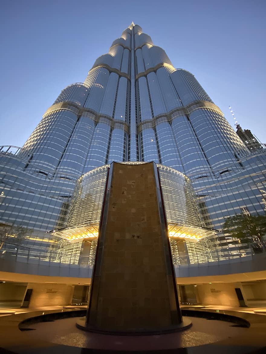 Дубай, burj khalifa, небостъргач, ОАЕ, забележителност, архитектура, нощ, модерен, изградена конструкция, известното място, външна сграда