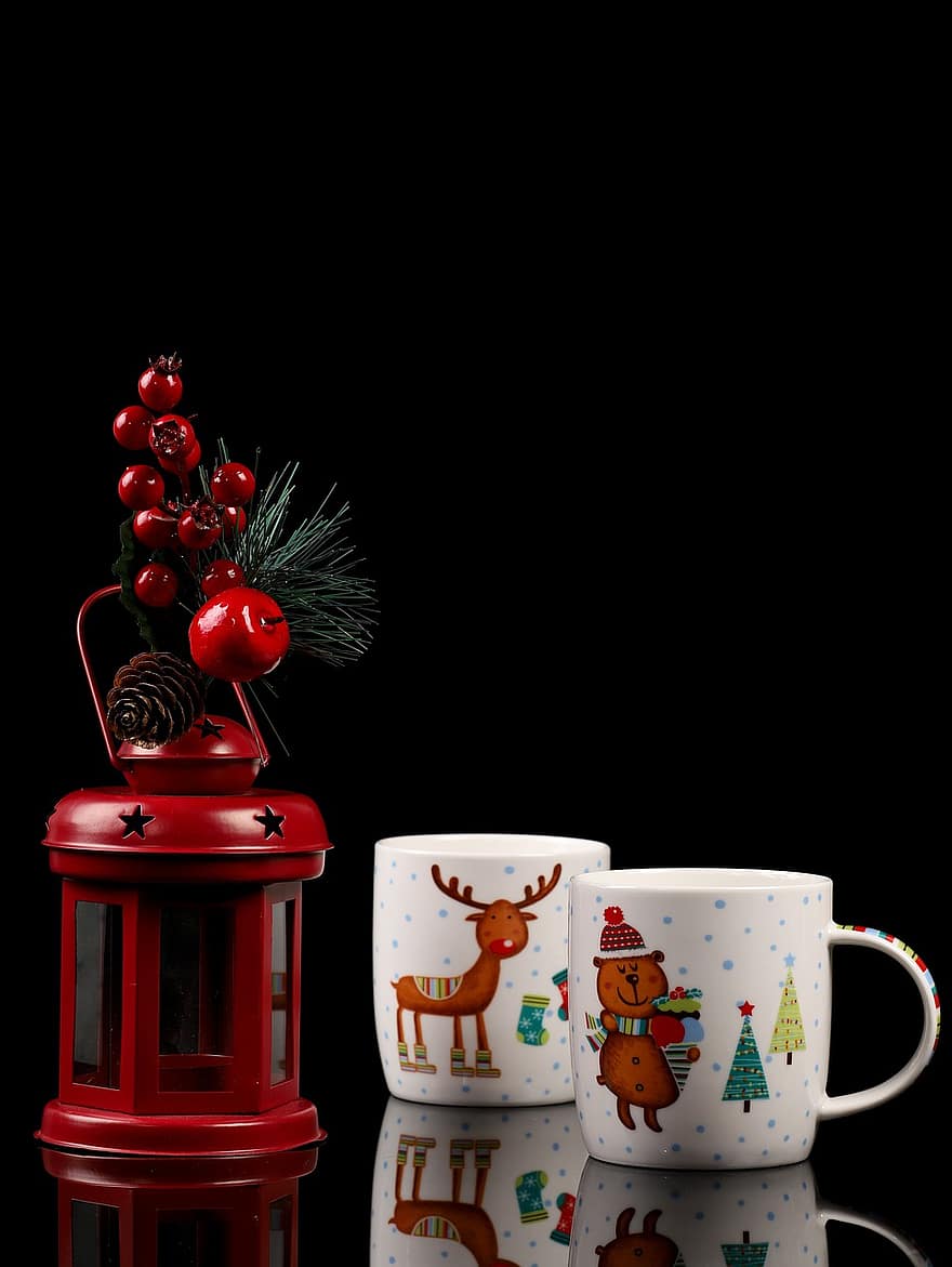 joulu, koriste, loma-, lahja, kuppi, kahvi, tee, kynttilä, juhla, kausi, taustat