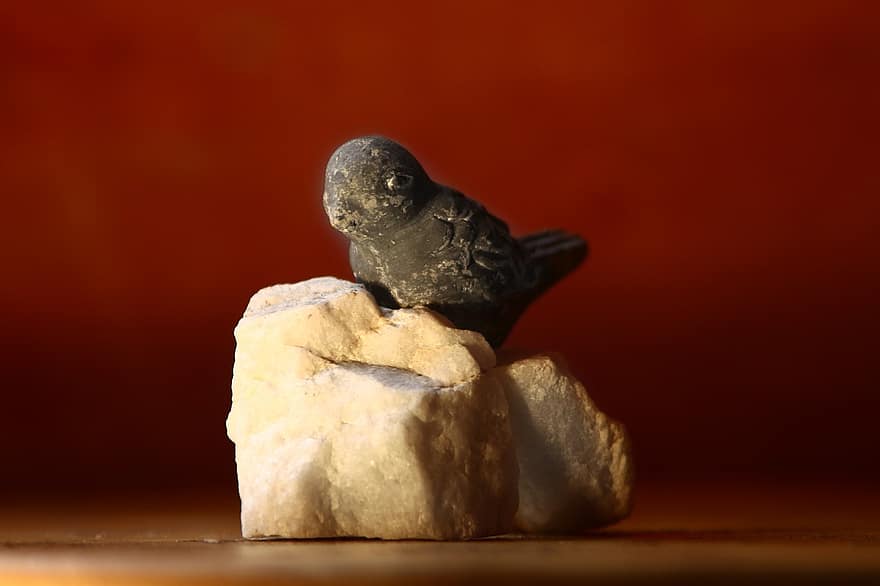 fugl, kunst, design, ornament, tæt på, makro, enkelt objekt, sten-, klippe, lille, baggrunde
