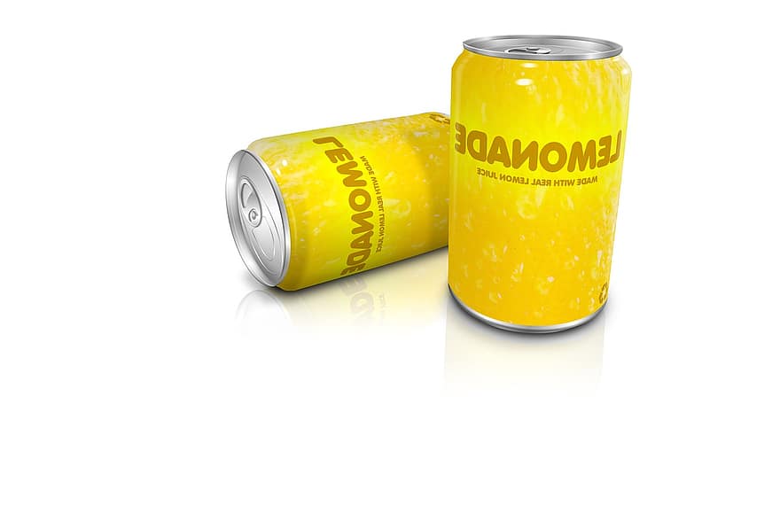 limonada, puede, popular, gaseoso, beber, soda, bebida, jugo, aluminio, metal, frío