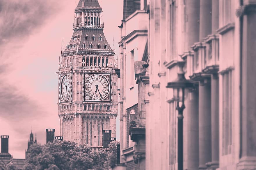 London, England, Big Ben, Architecture, famous place, clock, building exterior, history, cityscape, built structure, black and white