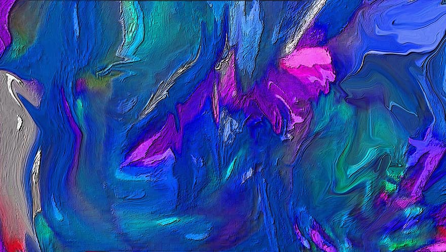 Abstract, Blues, Little Pink, Digital-art, Colorful, Design