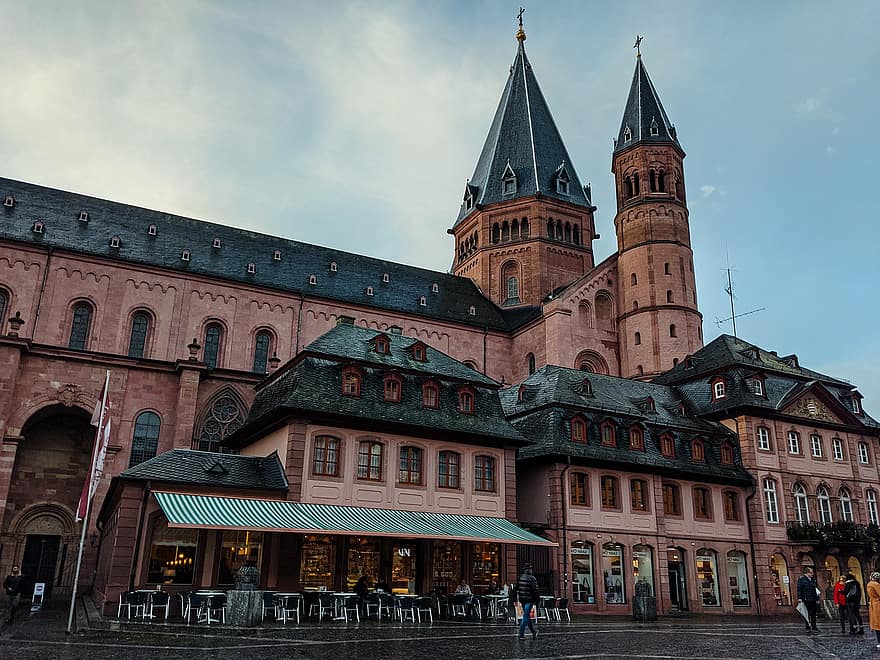 Europa, rejse, turisme, turistattraktion, arkitektur, Mainz, Rheinland-Pfalz, dome, kirke, historisk, bygning
