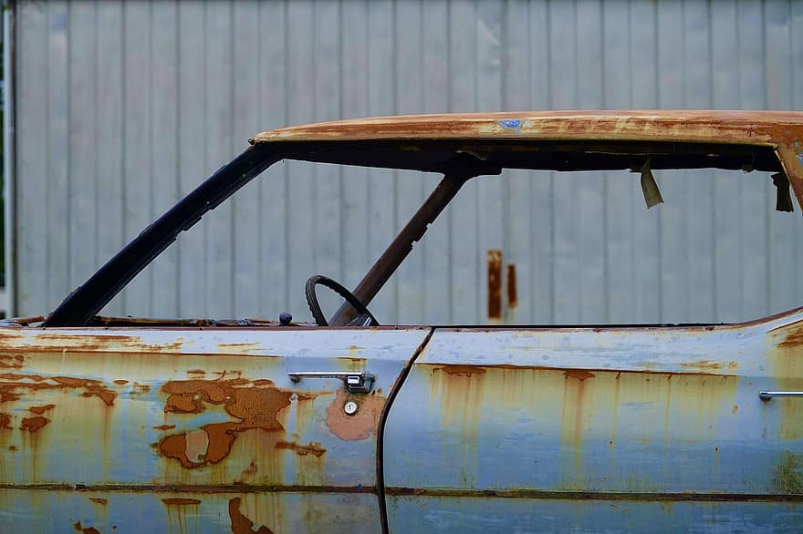 Car, Vehicle, Old, Metal, rusty, steel, transportation, obsolete, weathered, damaged, dirty