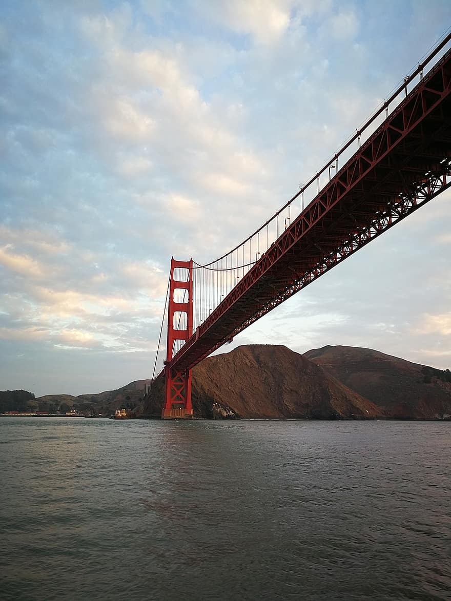 brug, San Francisco, architectuur, structuur, hangbrug, san francisco baai, gouden Poort, Golden Gate Bridge, interessante plaatsen, toeristische bestemming