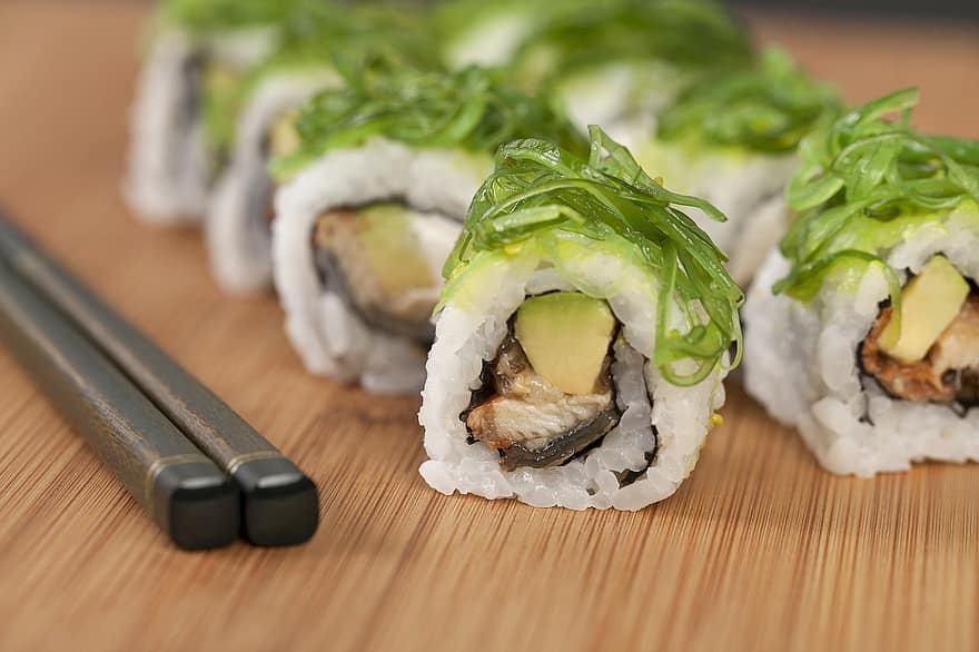 Sushi, pez, rodar, arroz, comida, japonés, restaurante, sano, asiático, cocina