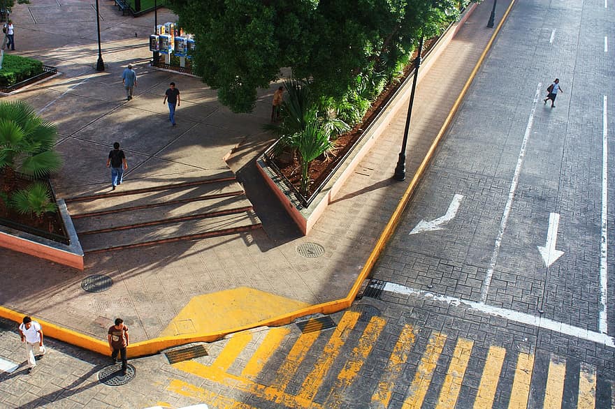 в центъра, Мексико, пешеходната пътека, улица