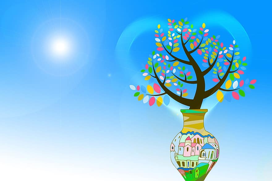फूलदान, पेड़, Faridabad, मकानों, मूल भाव, दिल, प्रेम, विकास, पौधा, पत्ते, सार