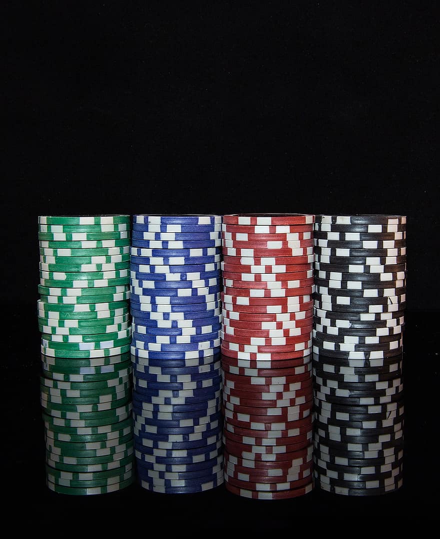 jetons de poker, jeux d'argent, casino, pari, black jack, poker, chips, Jeu, fortune, divertissement, empiler