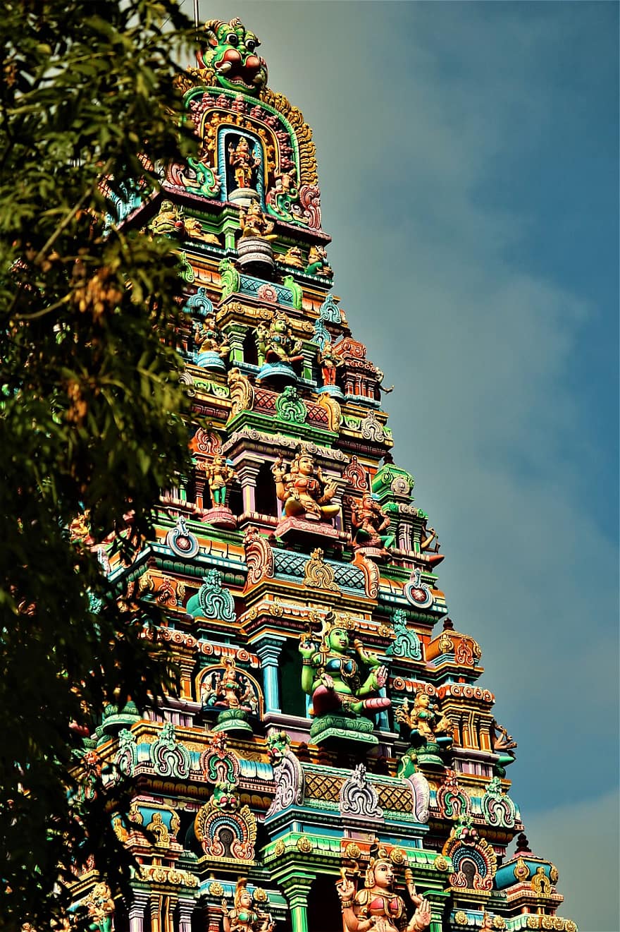 tempel, att resa, turism, hamm, hinduism, hinduiskt tempel