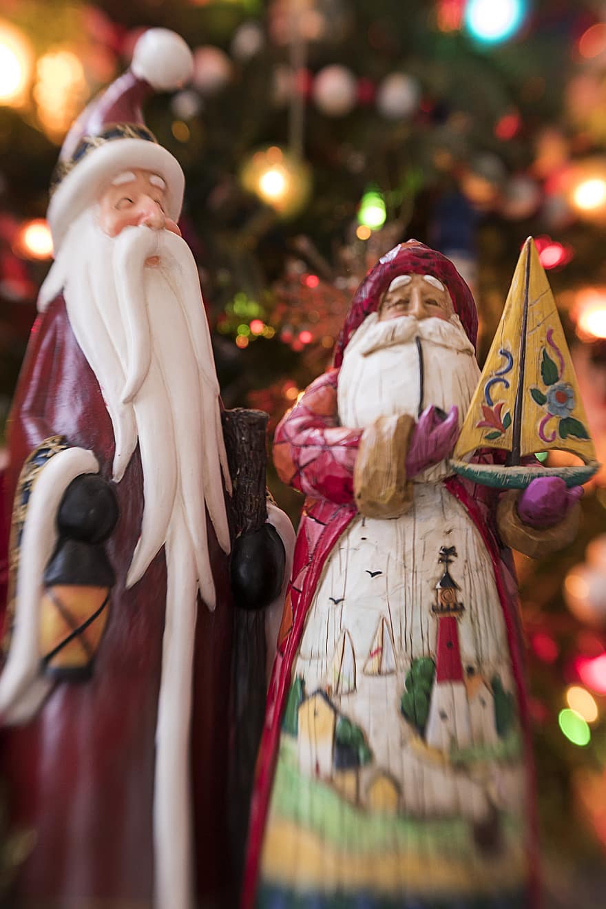 Père Noël, décoration, Noël, ornement, figure, ancien, vacances, hiver, fête, casquette, de fête