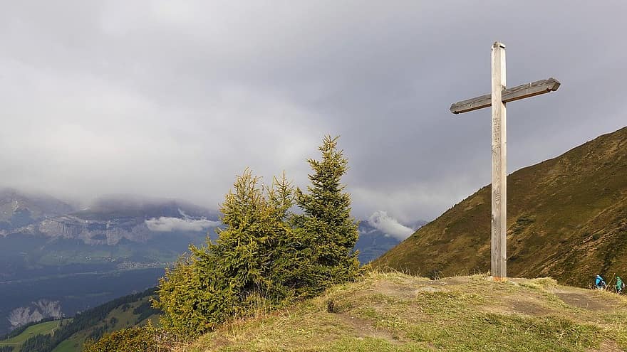 mountain cross, nature, travel
